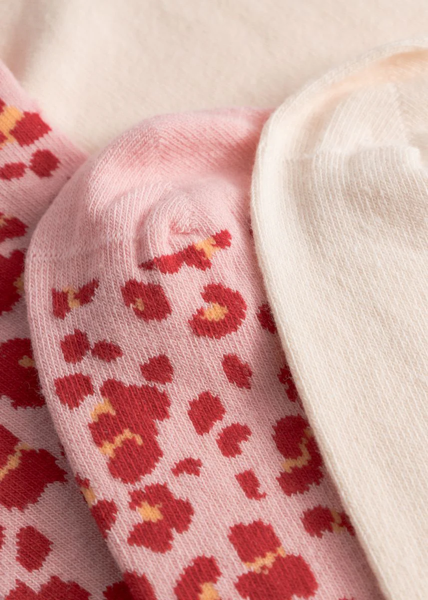 2 Paar Socken aus Baumwoll-Jacquard mit Herzmotiv und Leomuster - Image 3