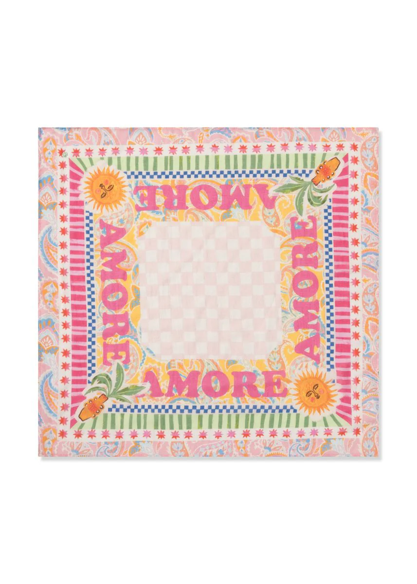 3er PACK - Bandana aus feiner Modal-Baumwoll-Mischung mit Mustermix und AMORE-Schriftzug - Image 2