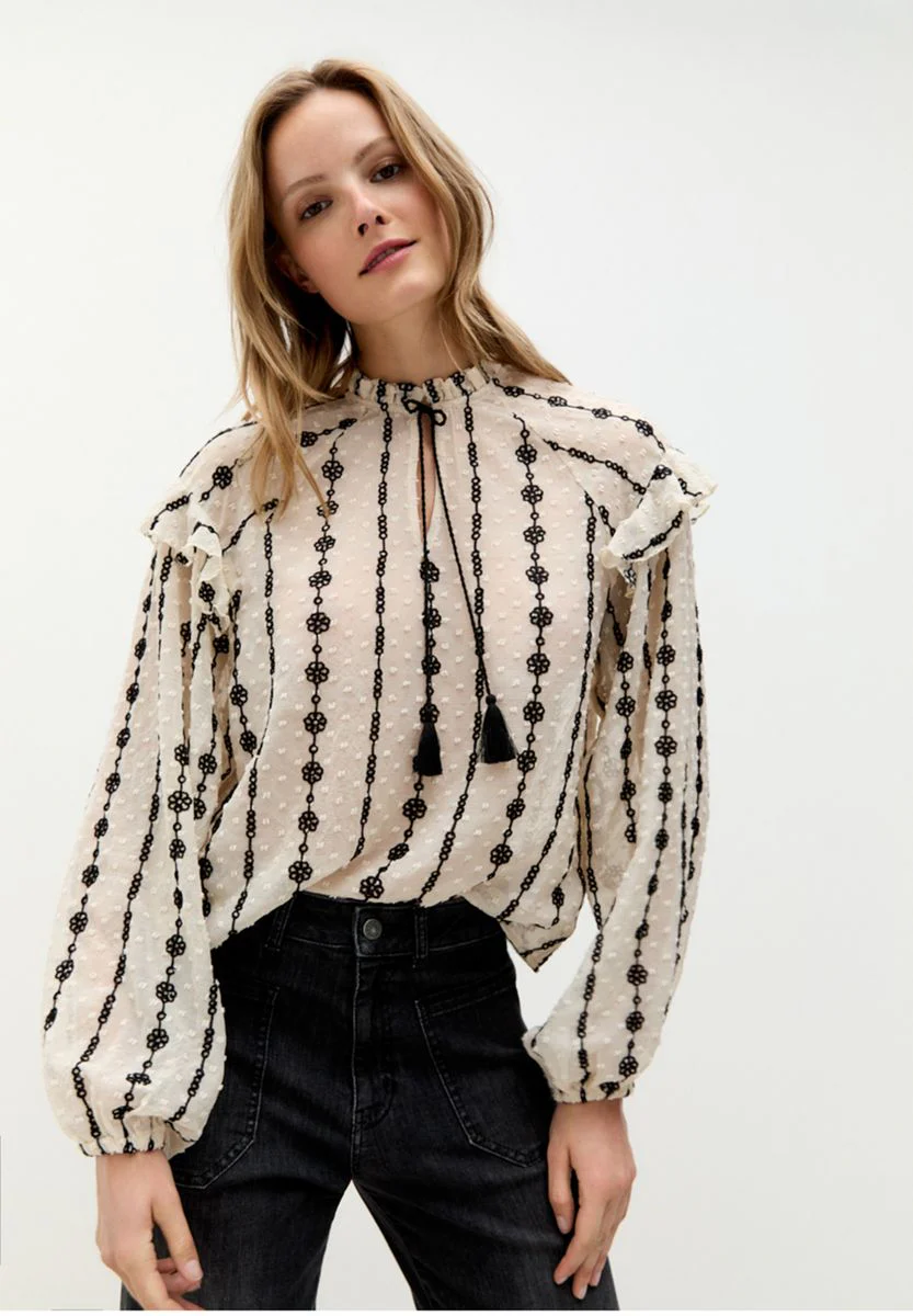 bestickte Chiffonbluse - Image 3