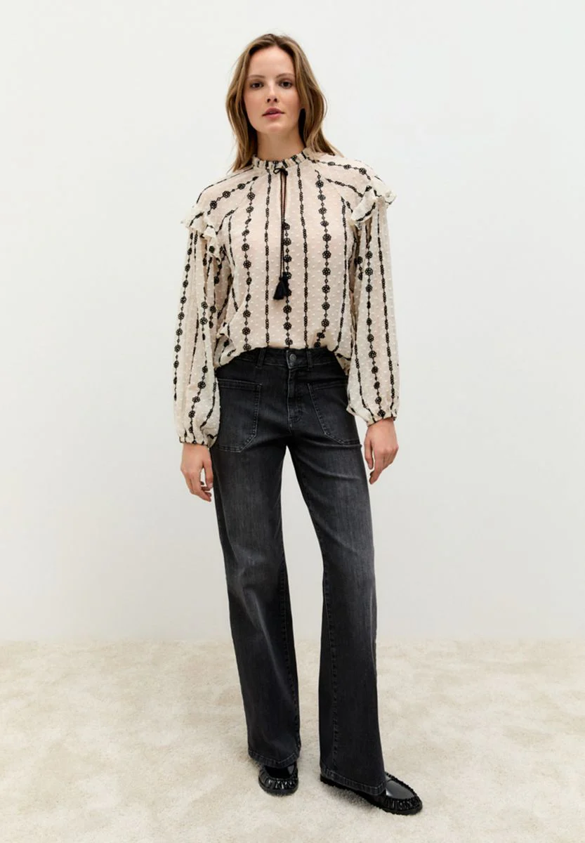 bestickte Chiffonbluse - Image 4