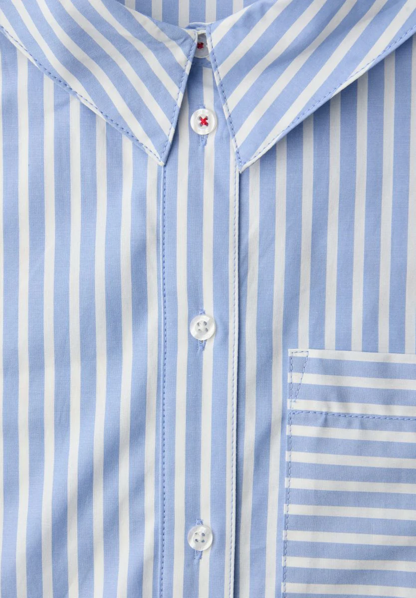 Striped shirtcollar blouse w b - Image 2
