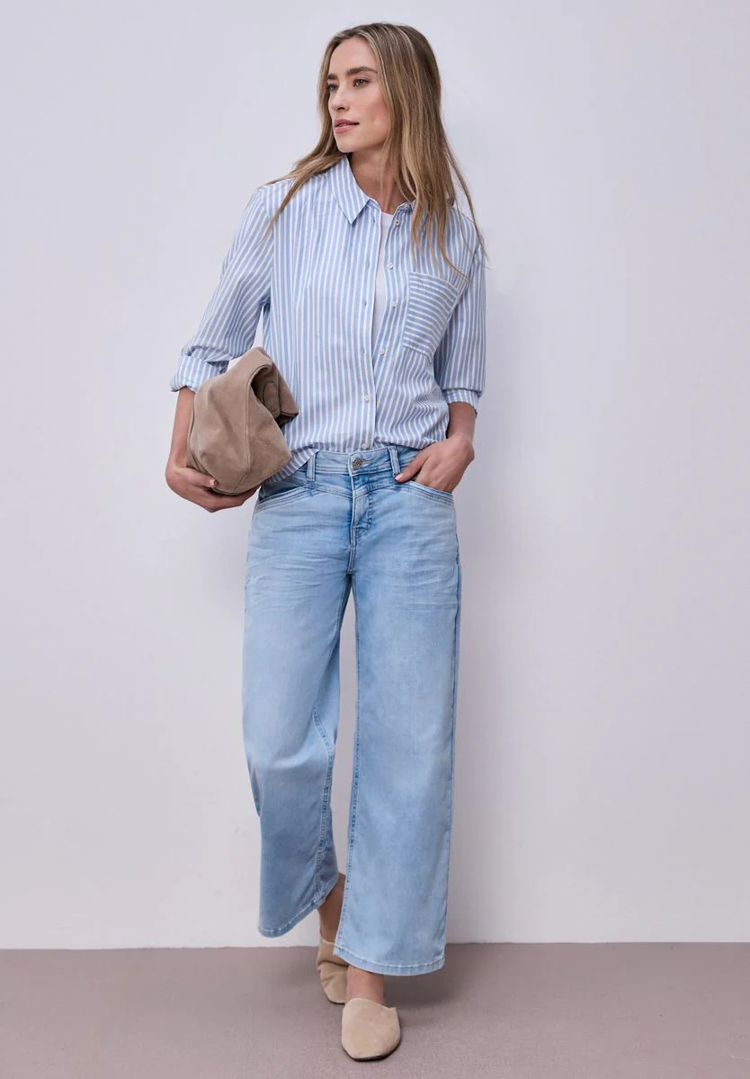 Striped shirtcollar blouse w b - Image 5
