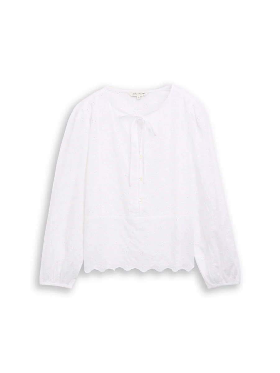 Bluse mit Lochstickerei