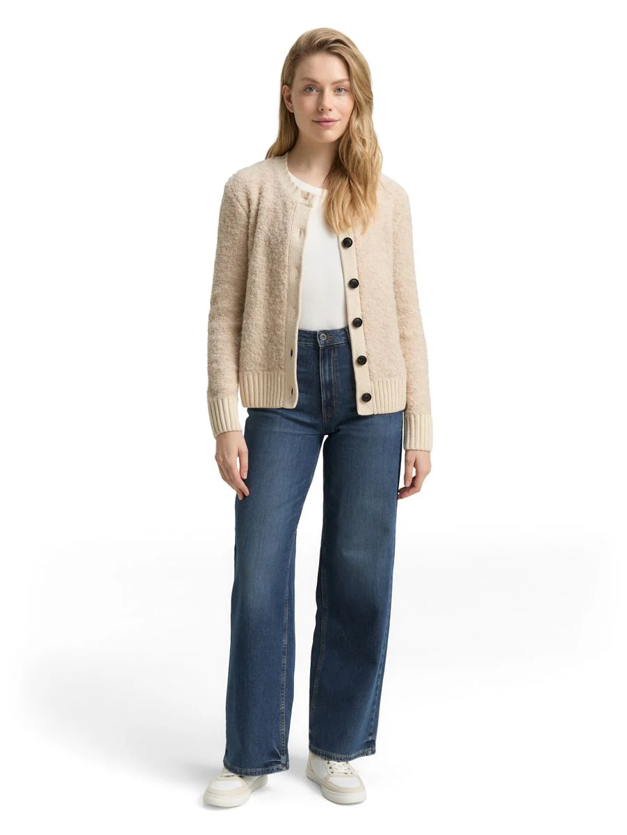 knit boucle cardigan - Image 3