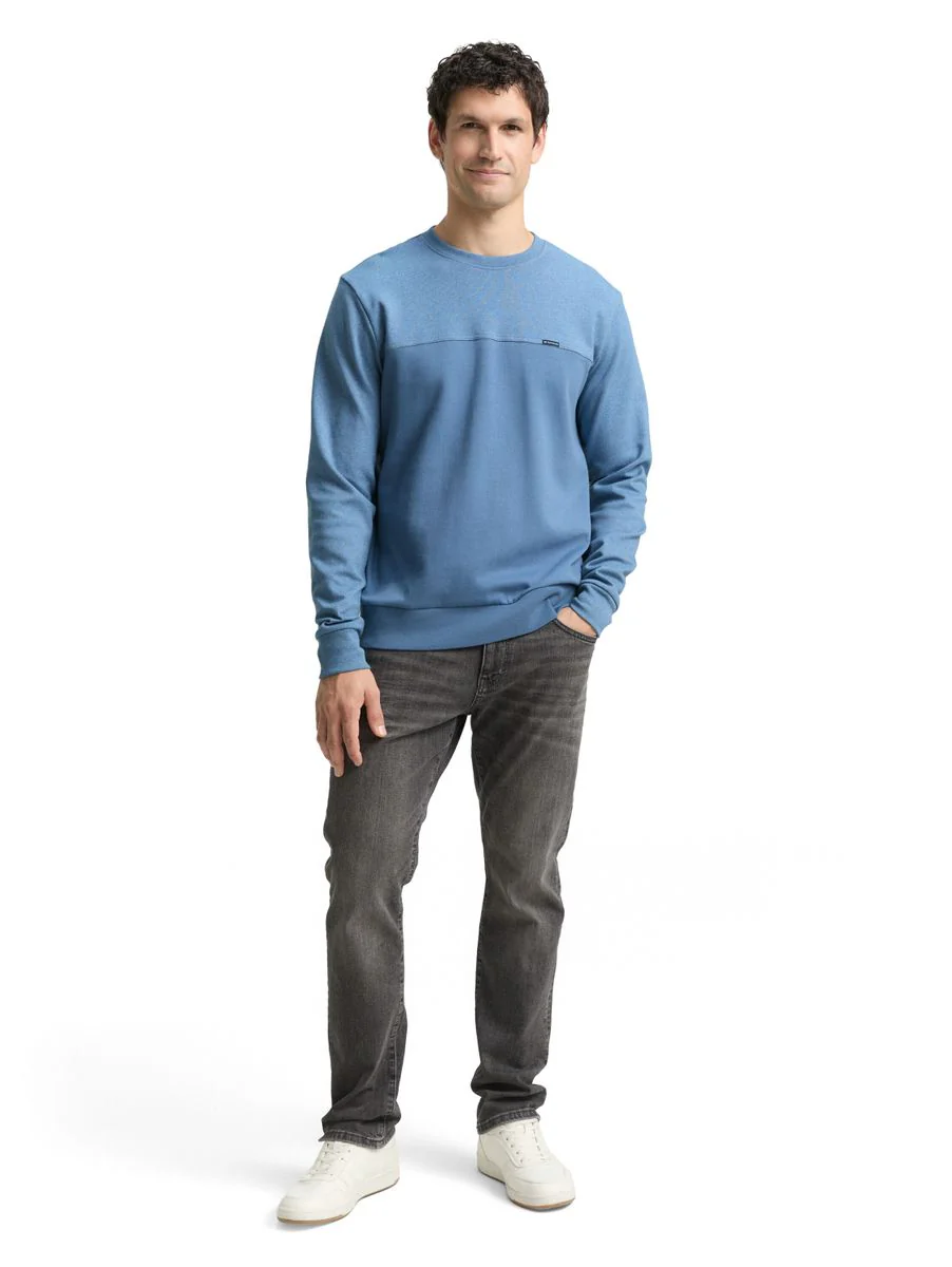 Crewneck Sweatshirt mit Struktur-Mix - Image 3