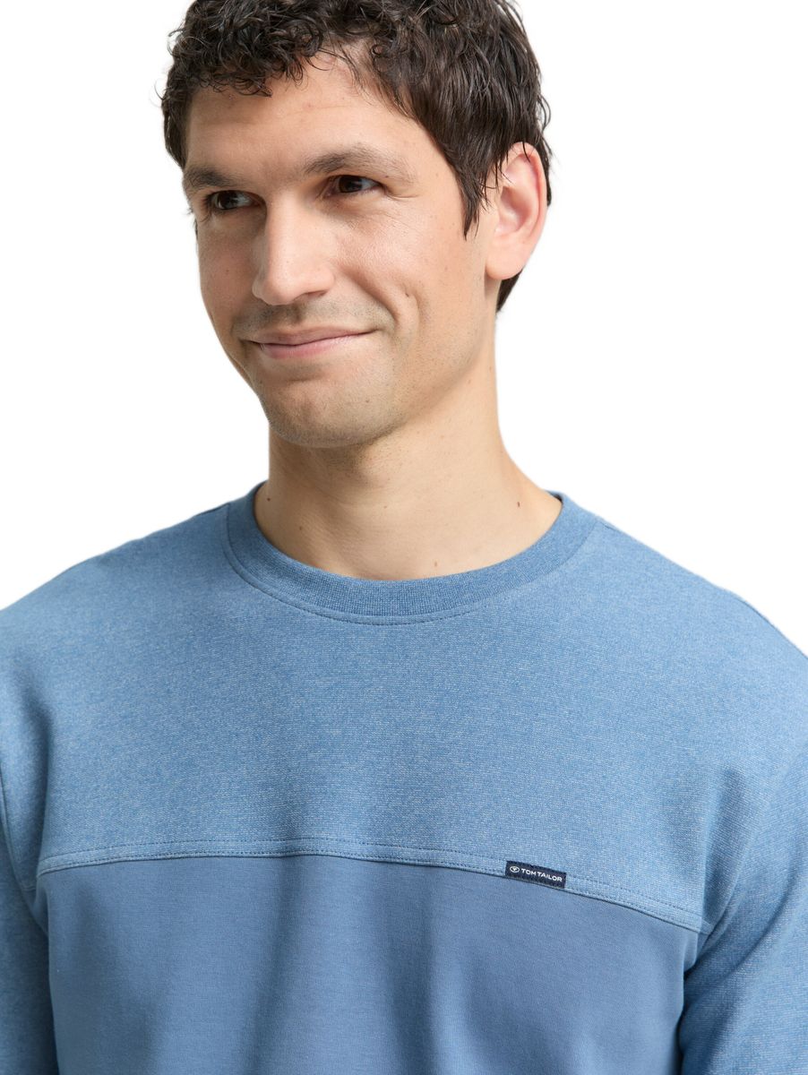 Crewneck Sweatshirt mit Struktur-Mix - Image 5