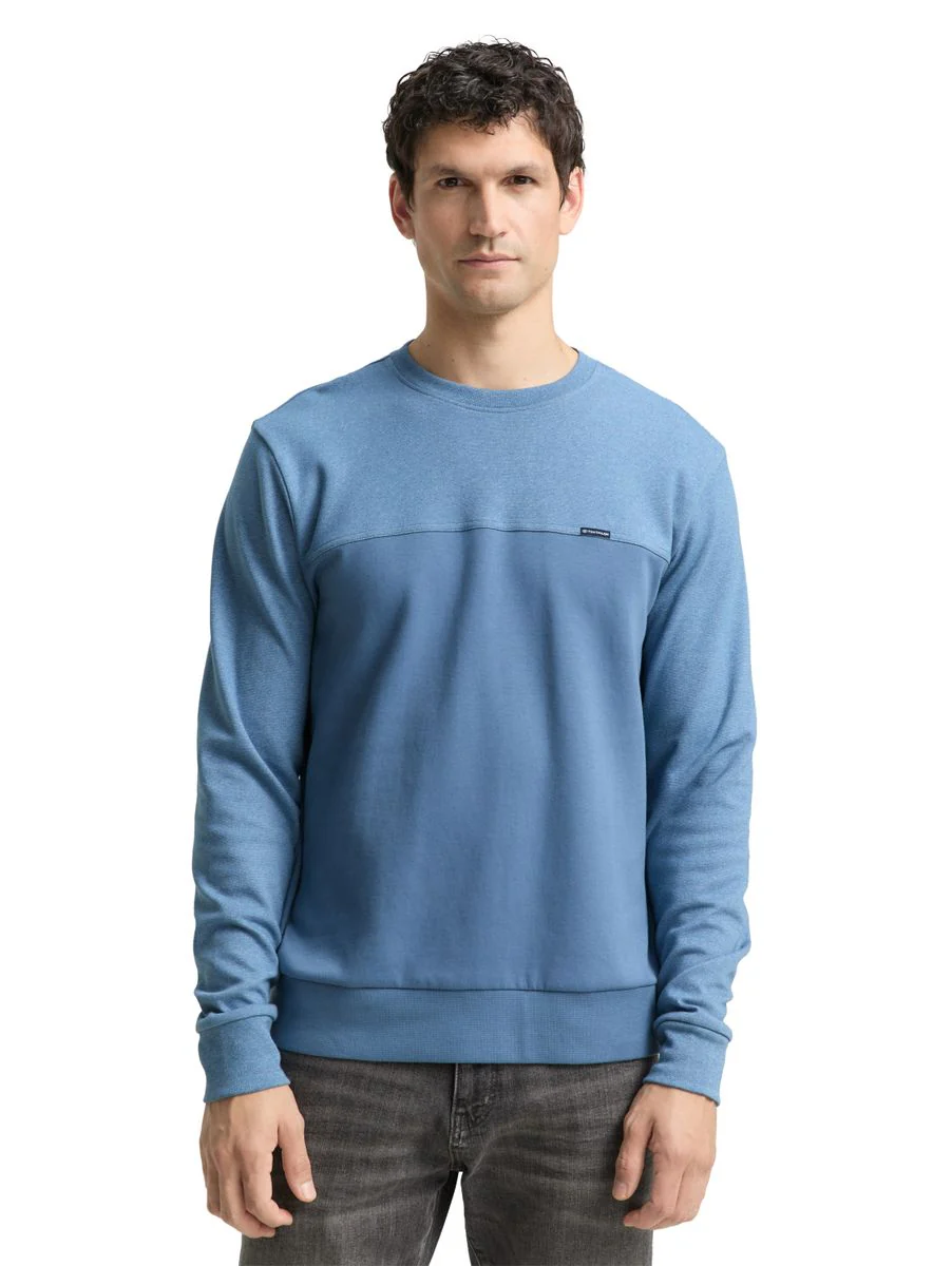 Crewneck Sweatshirt mit Struktur-Mix - Image 6
