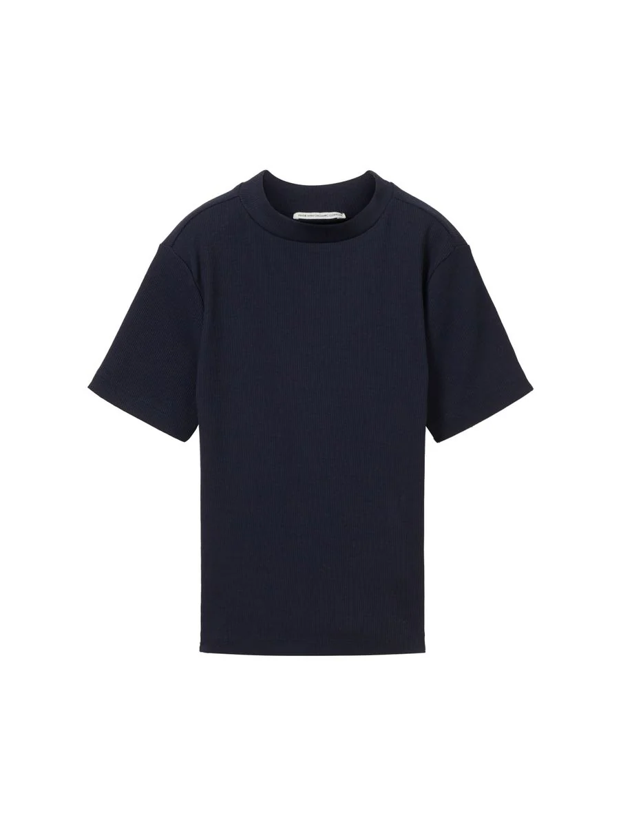 cropped mock neck rib t-shirt - Image 4