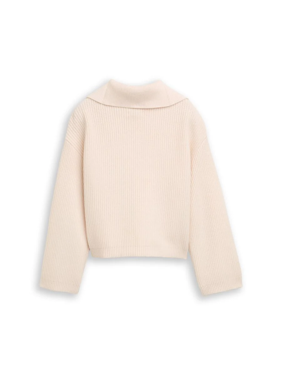 cropped knit troyer - Image 2