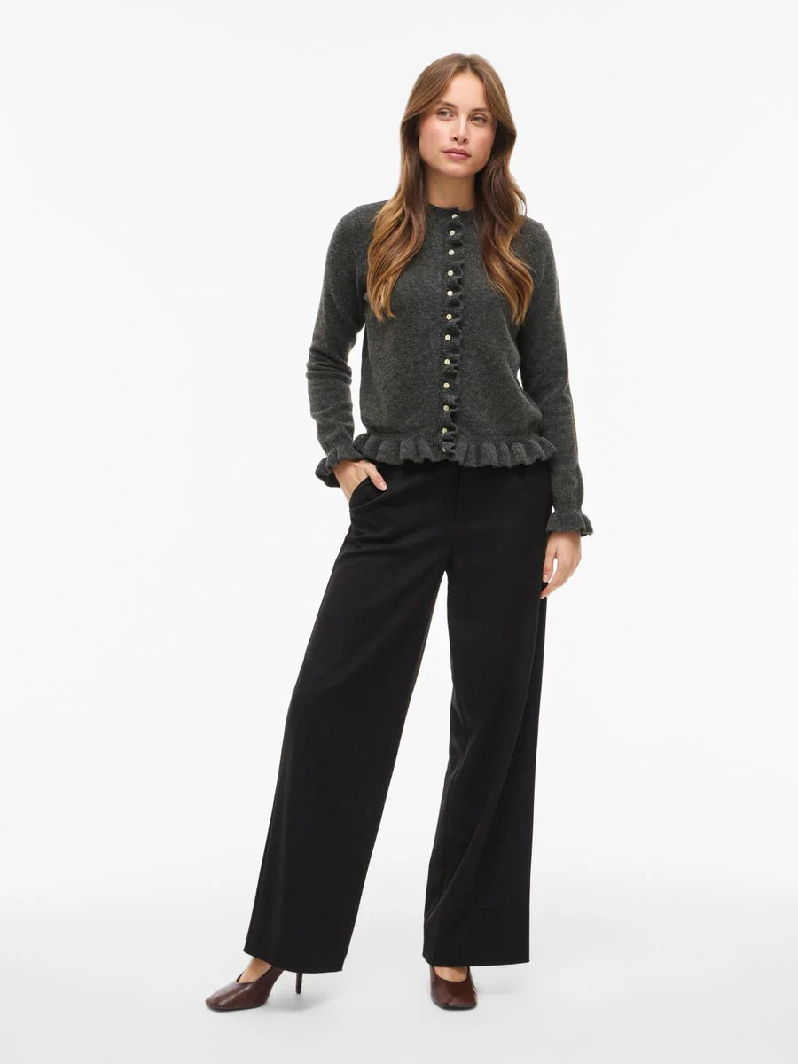 VIJACIA O-NECK L/S FRILL KNIT CARDI/BFS - Image 5