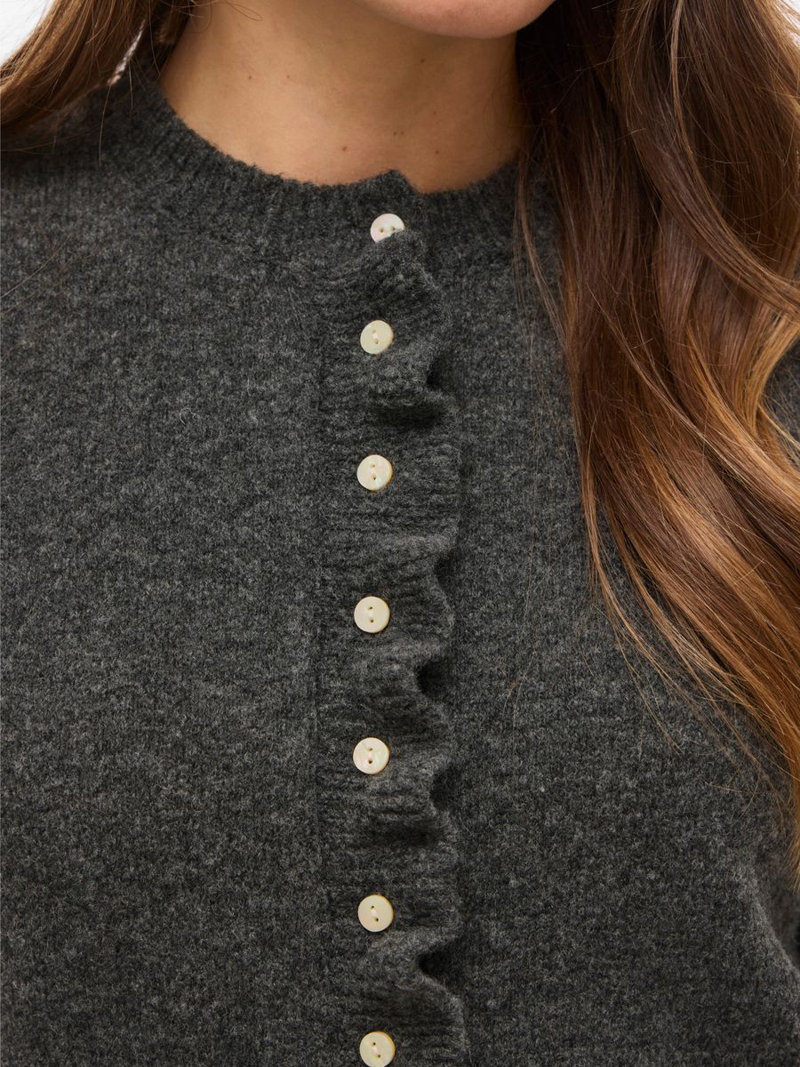 VIJACIA O-NECK L/S FRILL KNIT CARDI/BFS - Image 6