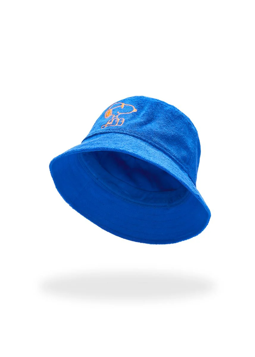 Frottee-Bucket Hat aus Baumwolle mit Snoopy-Stickerei - Image 2