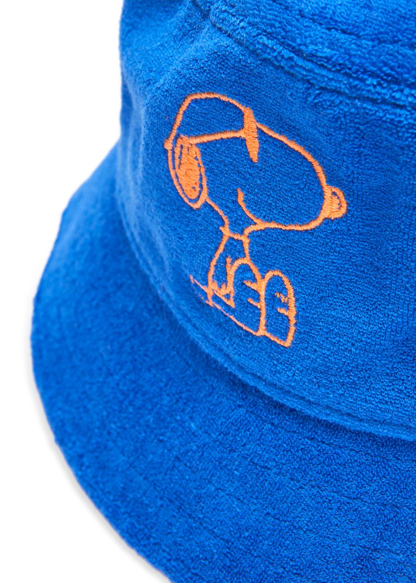 Frottee-Bucket Hat aus Baumwolle mit Snoopy-Stickerei - Image 3