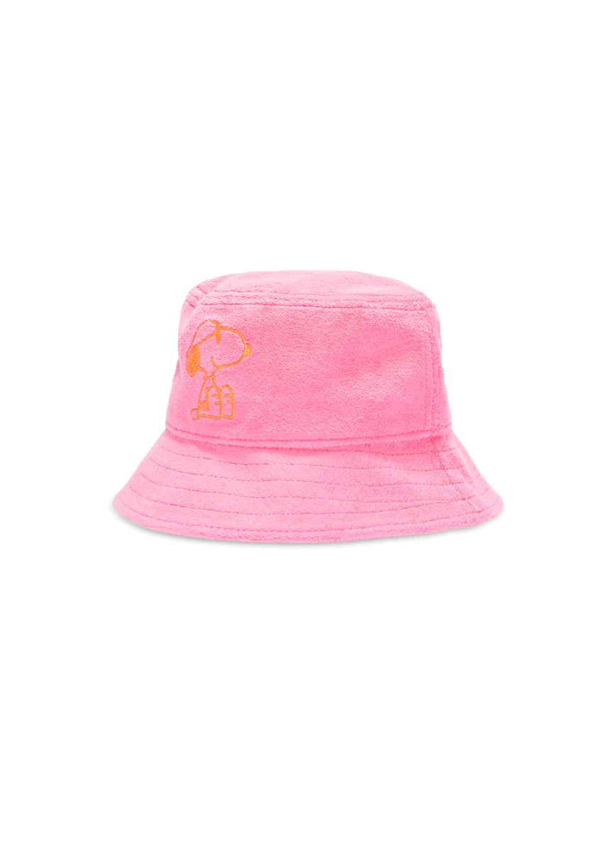 Frottee-Bucket Hat aus Baumwolle mit Snoopy-Stickerei - Image 4