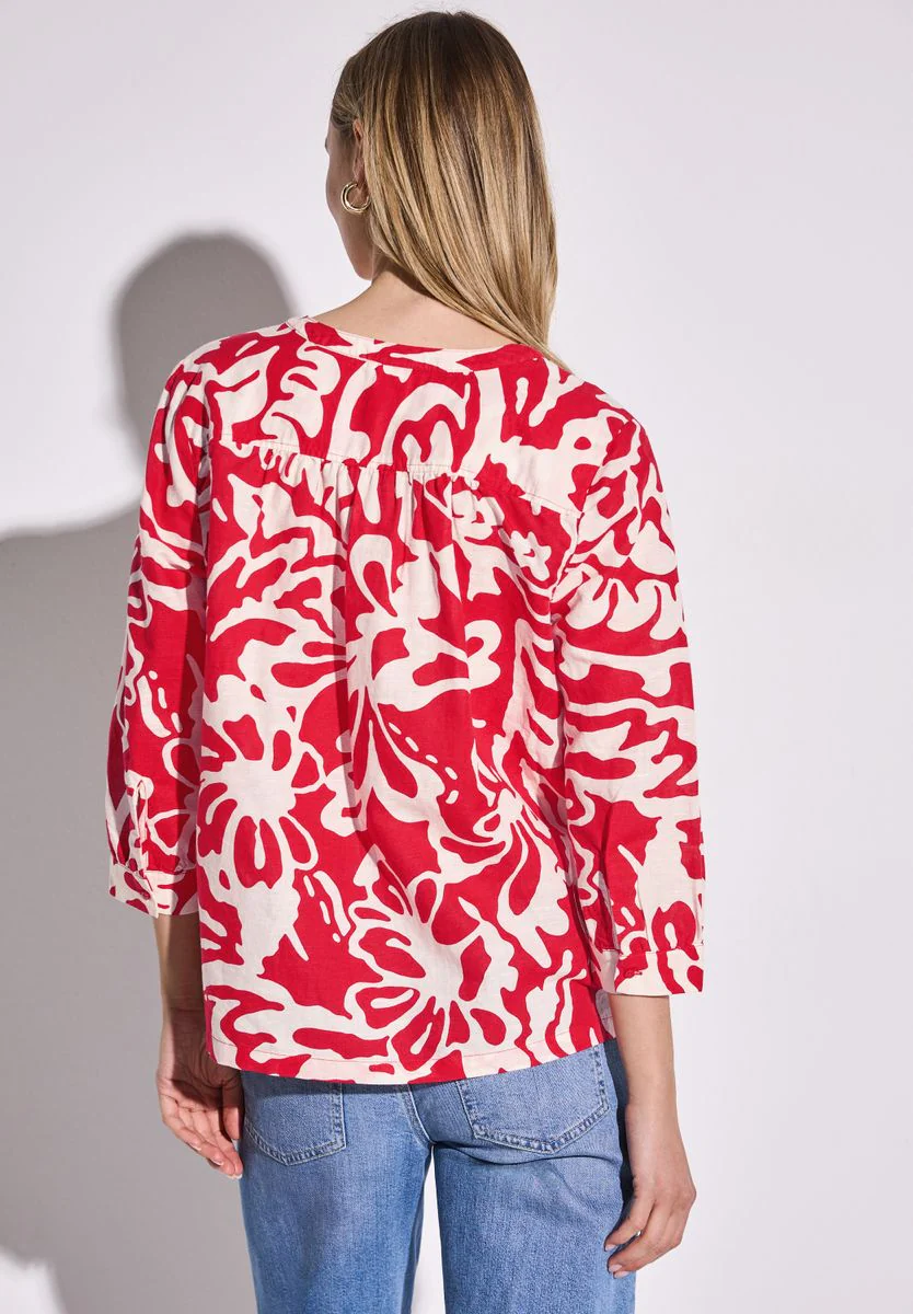 Gemusterte Leinenmix-Bluse - Image 4