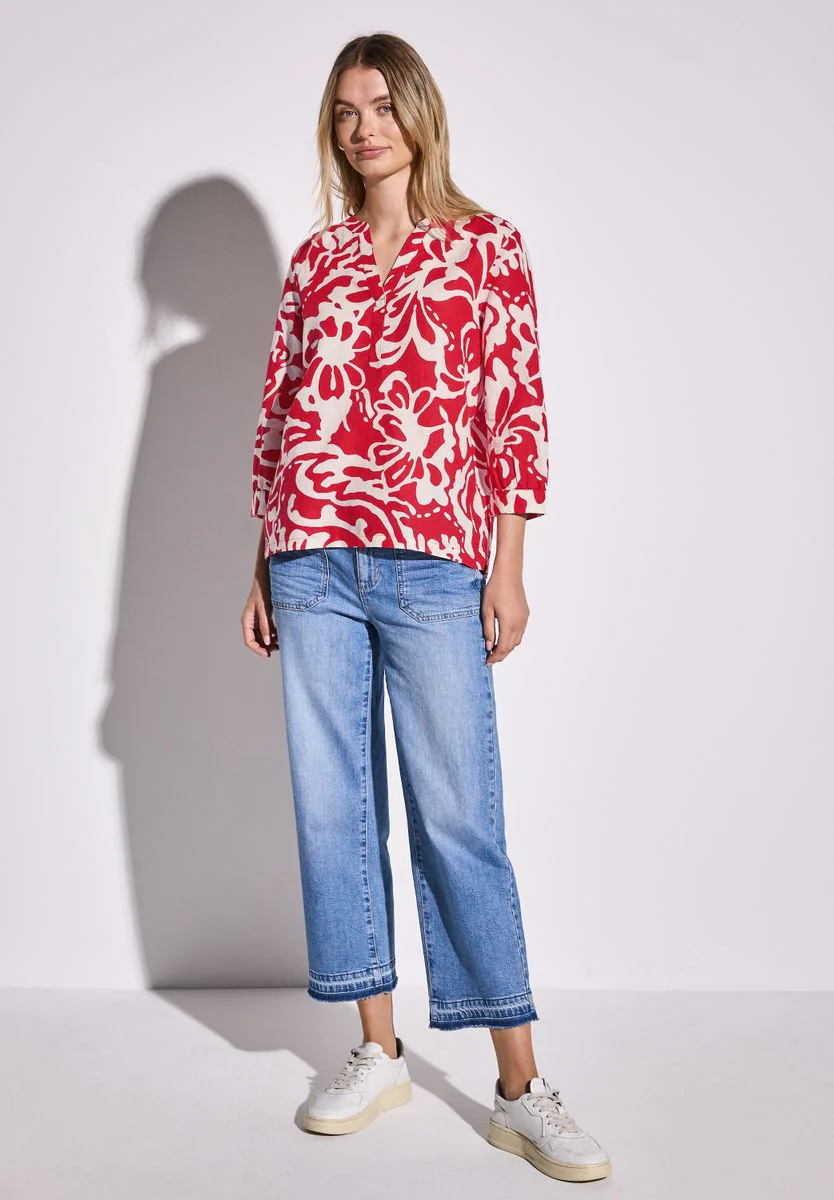 Gemusterte Leinenmix-Bluse - Image 7