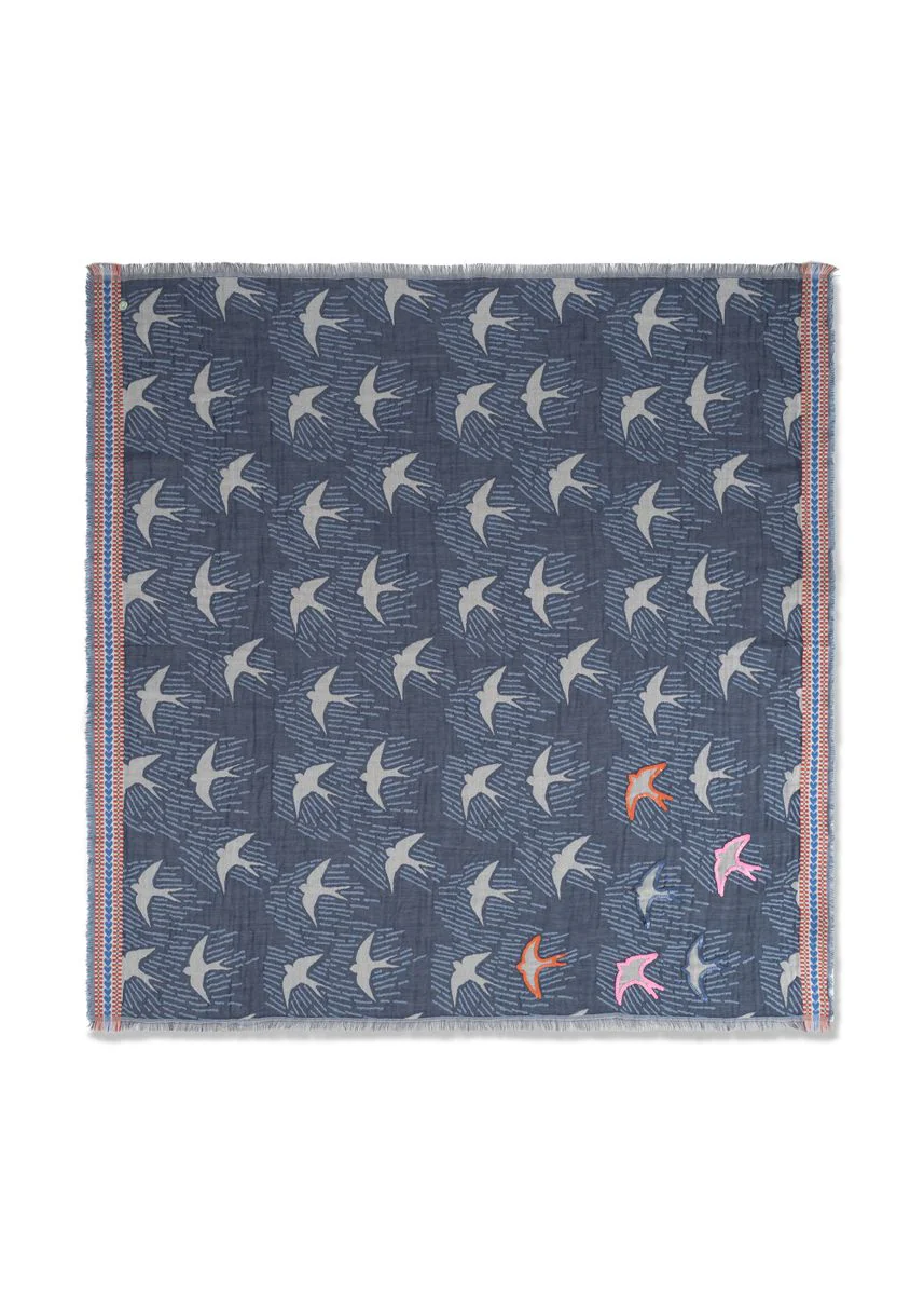JACQUARD SQUARE COTTON MIX BIRDS+EM - Image 2