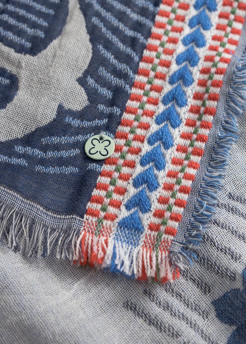 JACQUARD SQUARE COTTON MIX BIRDS+EM - Image 3