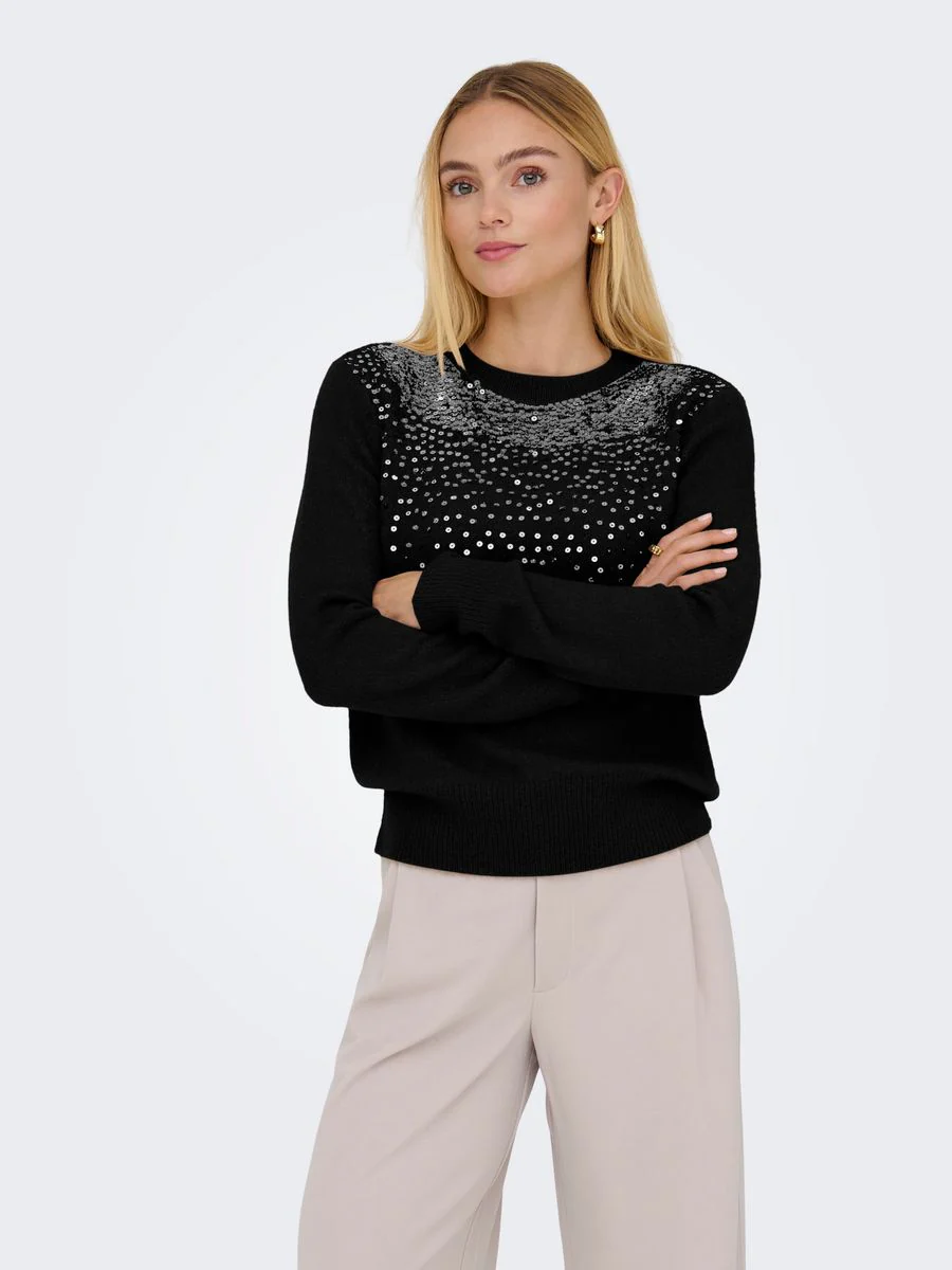JDYAMINA L/S O-NECK SEQUIN PULLOVER - Image 3