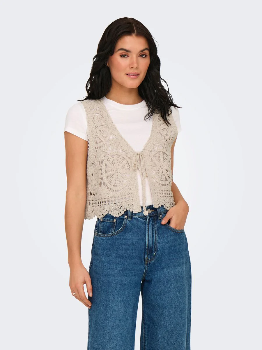 JDYVIC S/L V-NECK TIE VEST KNT - Image 3