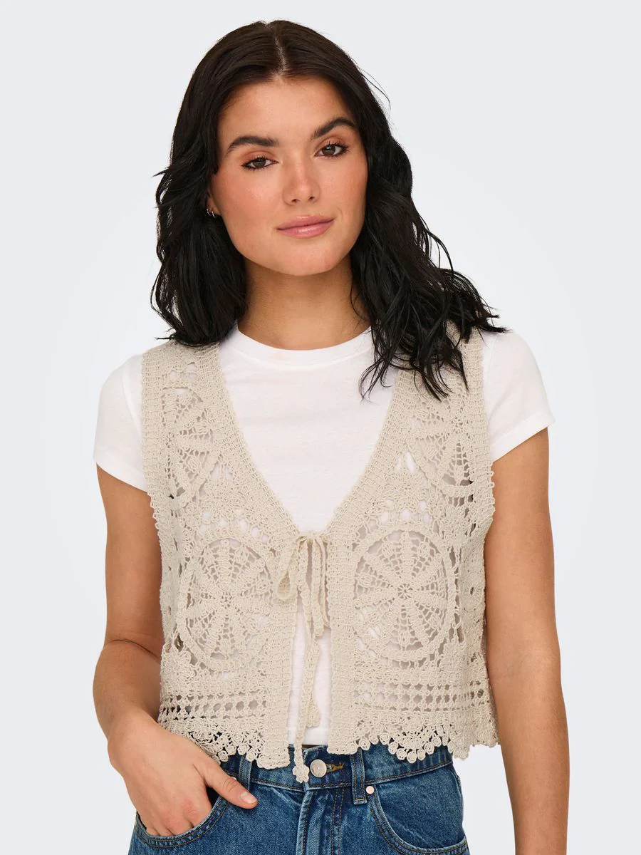 JDYVIC S/L V-NECK TIE VEST KNT - Image 6