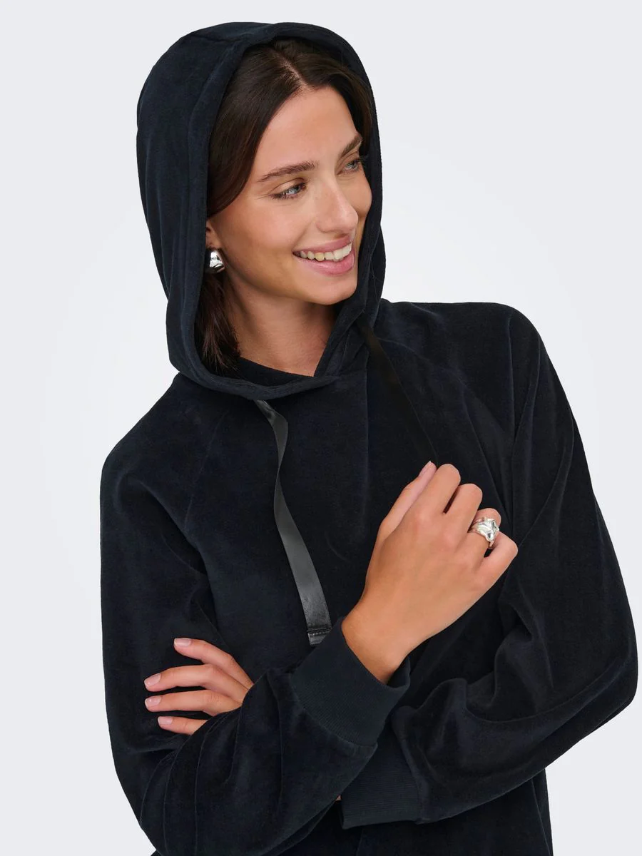 JDYVIDA L/S VELVET HOODIE TOP JRS D - Image 7