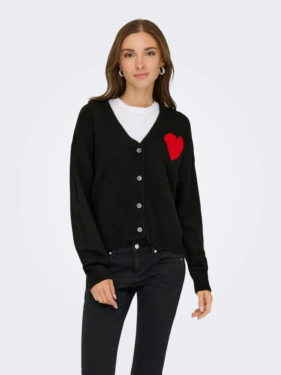 JDYVITTORIA L/S HEART CARDIGAN KNT - Image 3