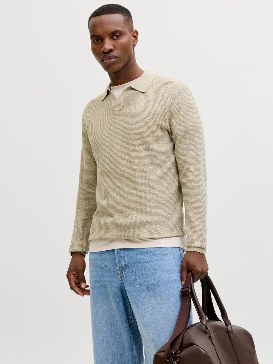 JPRBLURILEY KNIT SPLIT NECK LS SN - Image 5