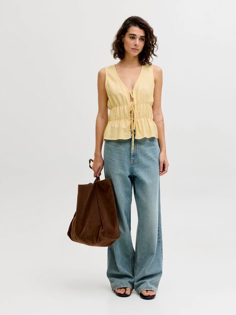 JXALMIRA LINEN BLEND TIE SL TOP WVN - Image 7