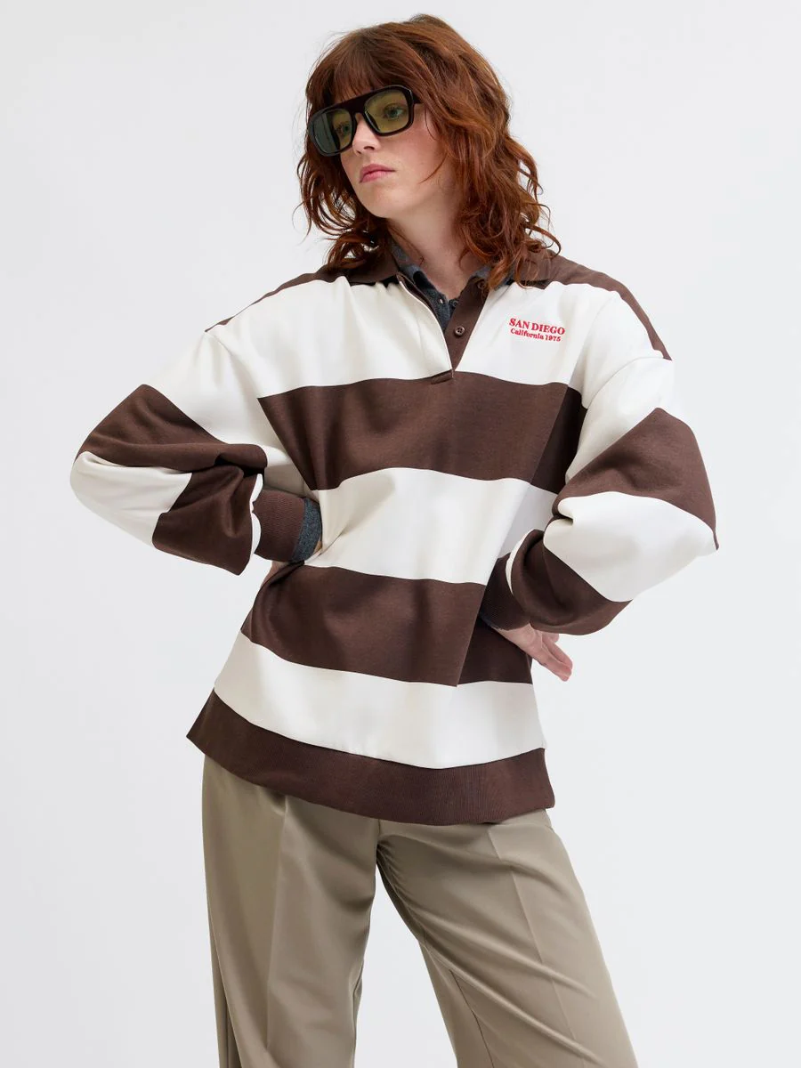 JXPALOMA LOOSE LS STRIPE POLO SWT - Image 5