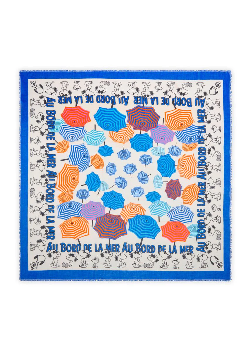 Leichtes Tuch aus Baumwolle mit Peanuts-Motiven und Schriftzug - Image 2