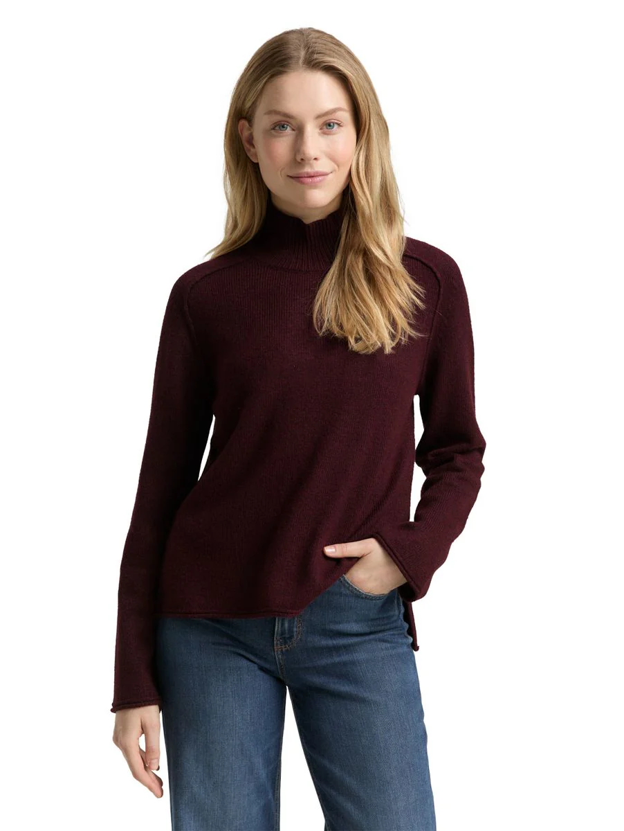 knit cosy mock-neck pullover - Image 5