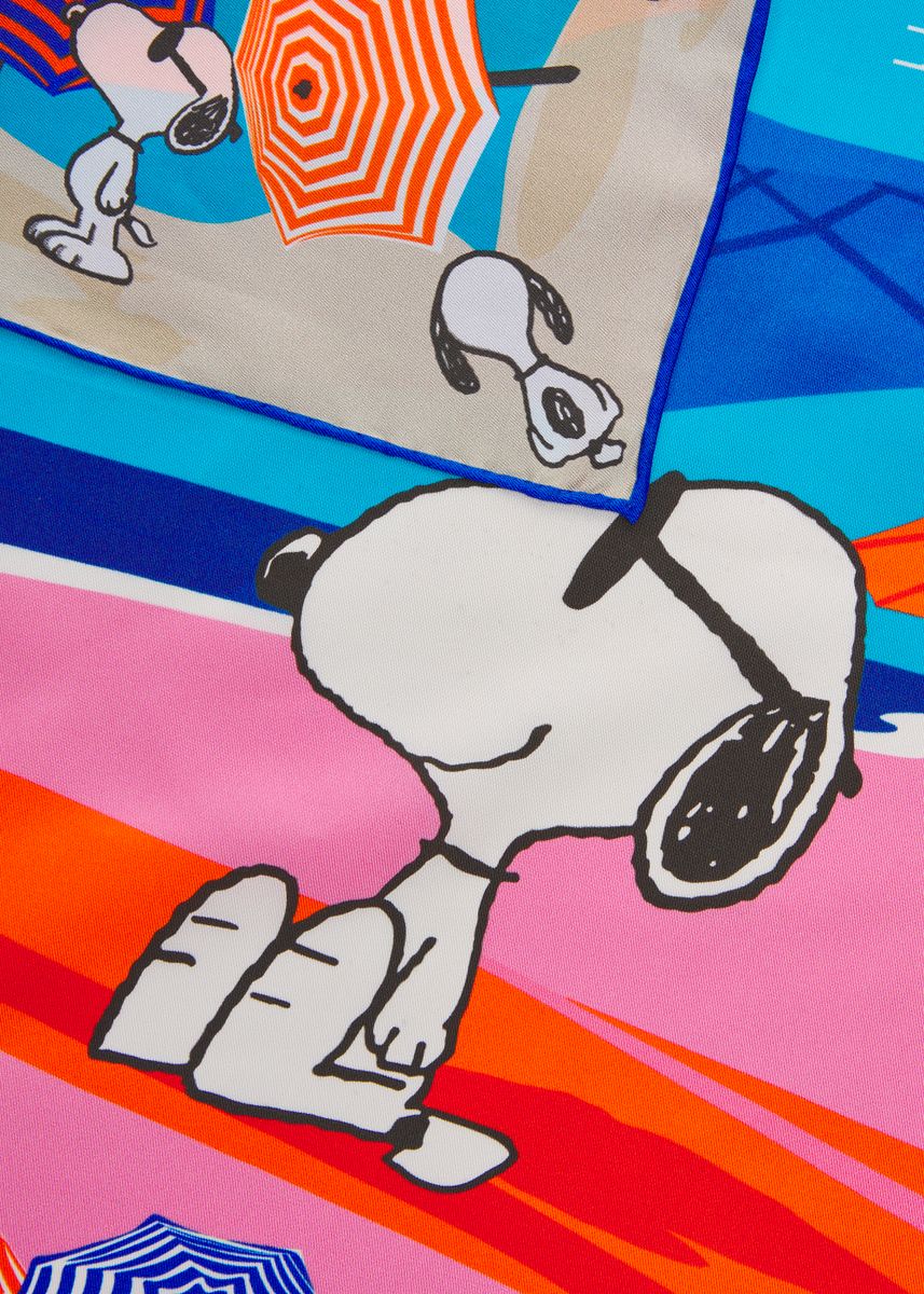 Luxuriöses Nicki Tuch aus reiner Seide mit Snoopy-Motiv - Image 3