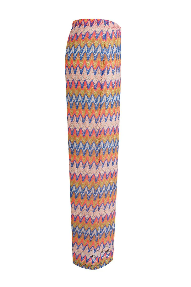 Multicolored Crochet Jersey Pants - Image 2