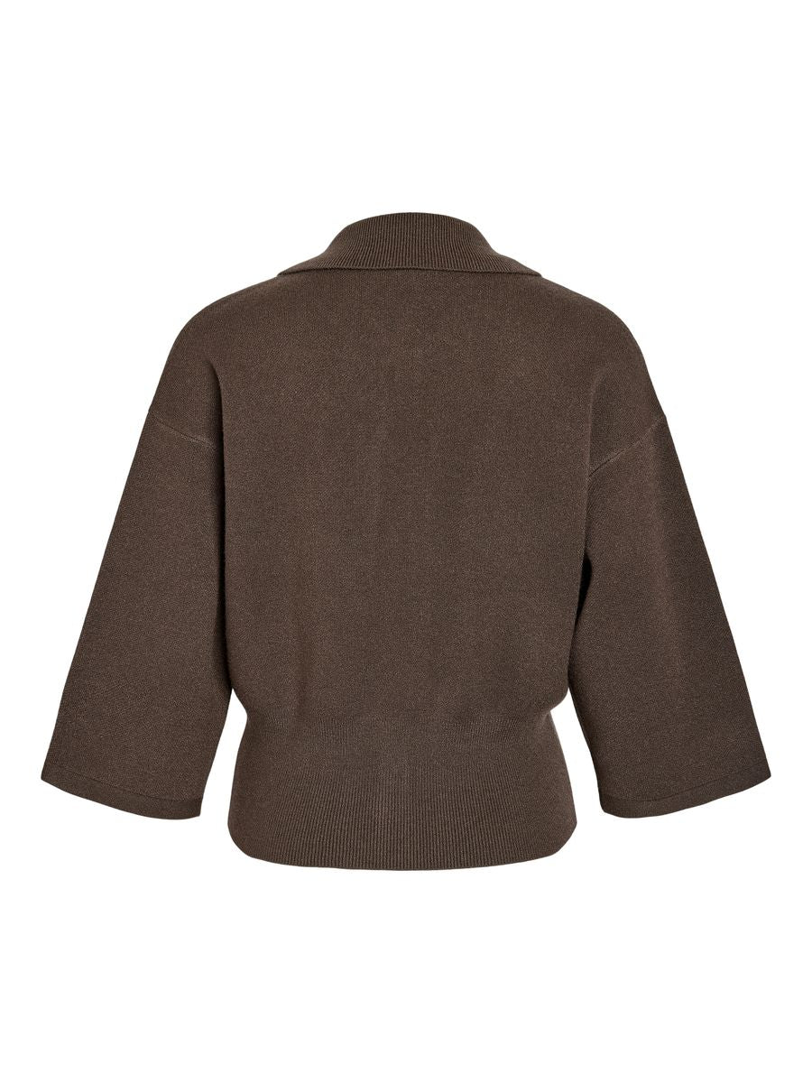 NMSHYLA 3/4 SLEEVE KNIT POLO CARDIG - Image 2