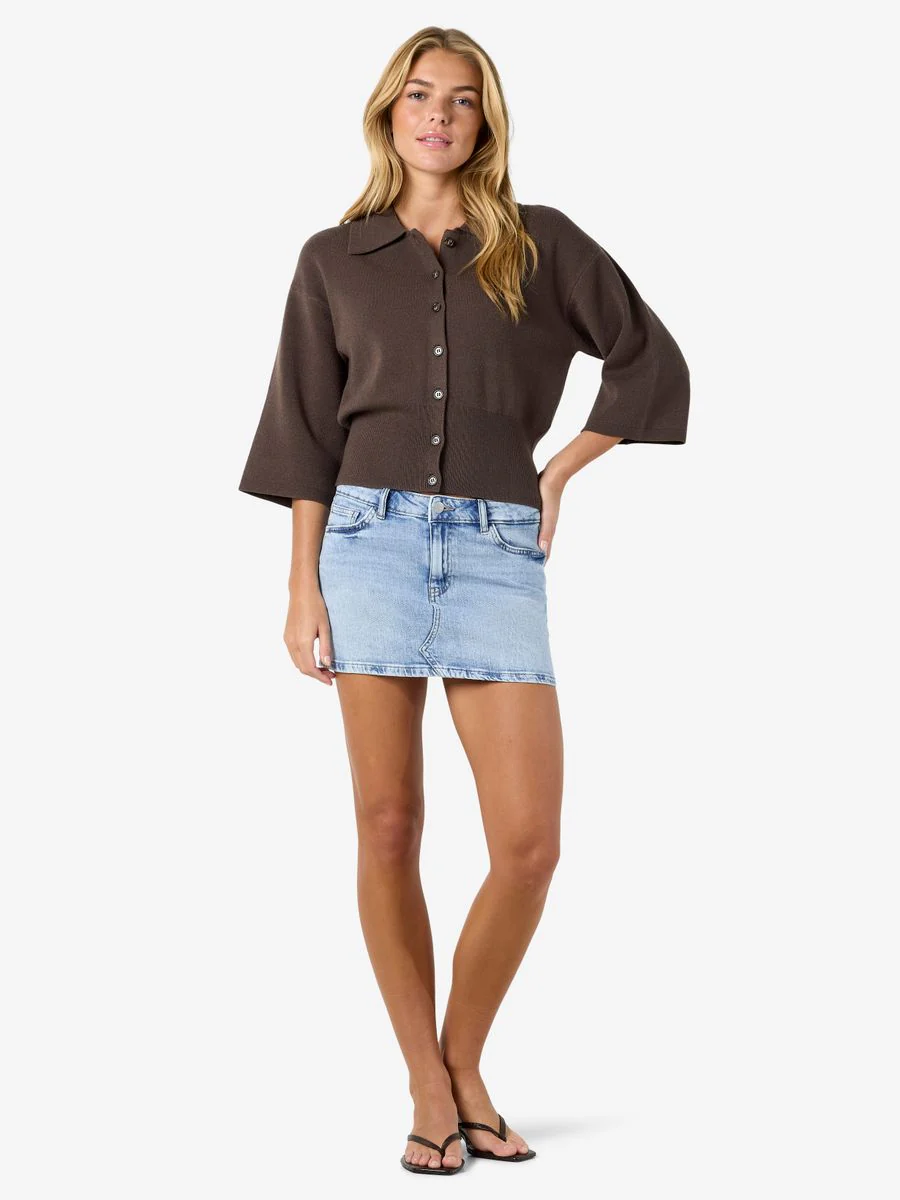 NMSHYLA 3/4 SLEEVE KNIT POLO CARDIG - Image 4