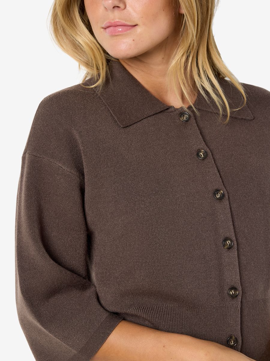 NMSHYLA 3/4 SLEEVE KNIT POLO CARDIG - Image 5
