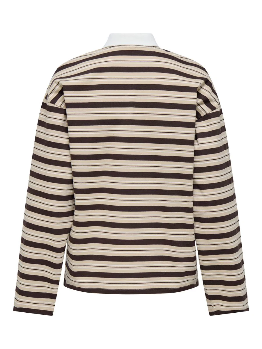 ONLAMINAH LIFE L/S STRIPE POLO TOP - Image 2