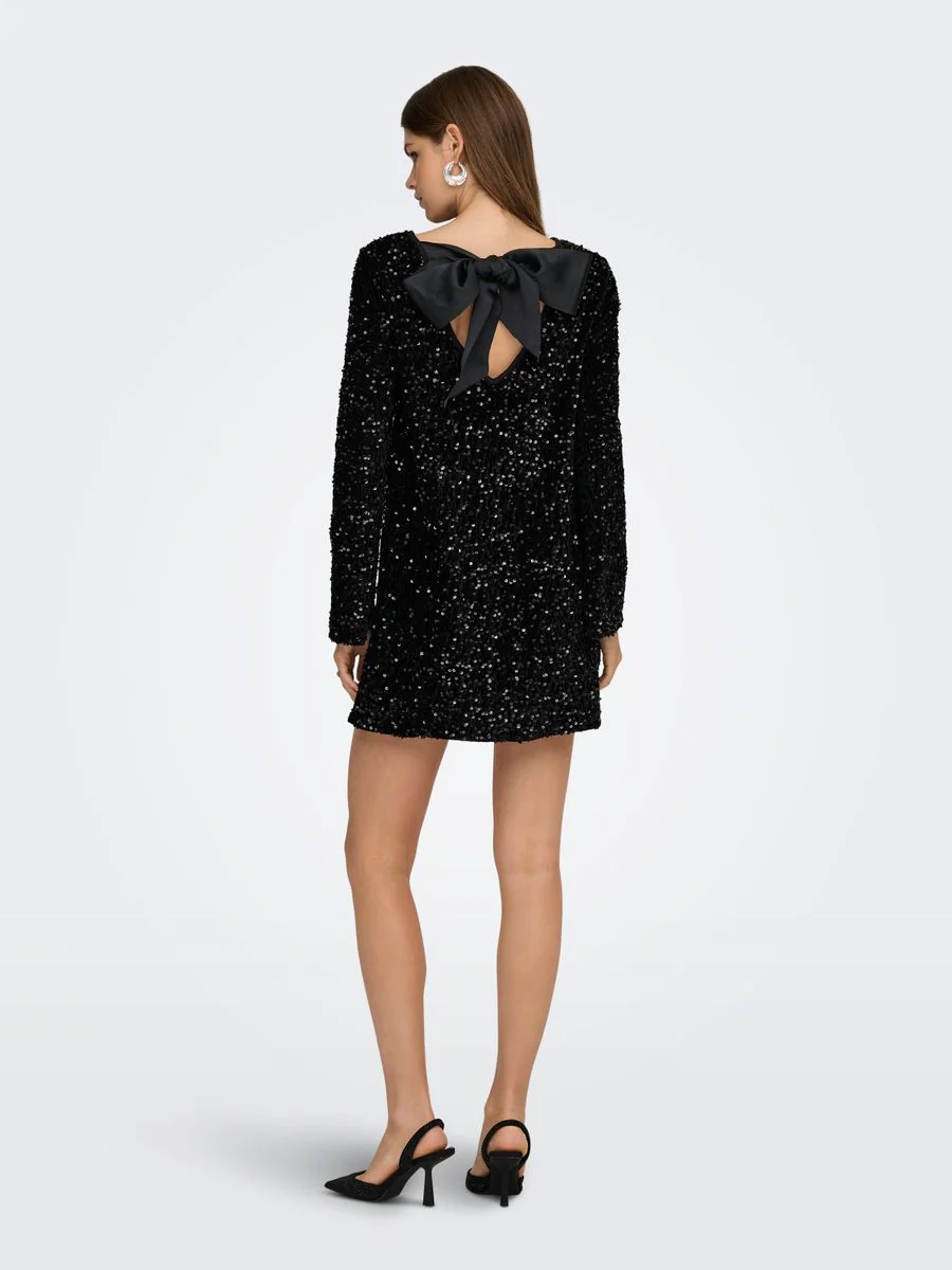 ONLANIKA SEQUINS LS BOW DRESS WVN C - Image 4
