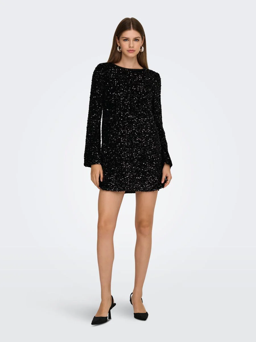 ONLANIKA SEQUINS LS BOW DRESS WVN C - Image 5