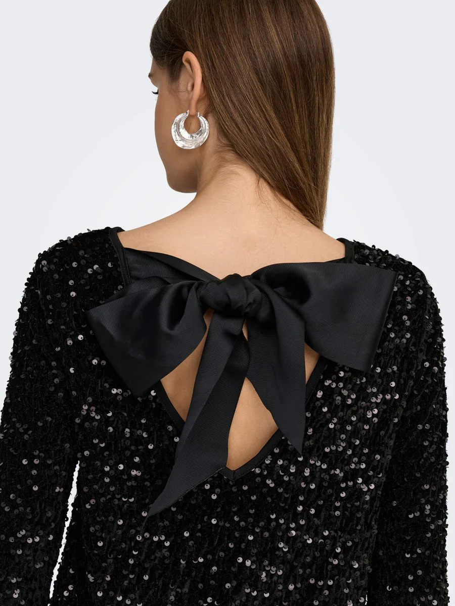 ONLANIKA SEQUINS LS BOW DRESS WVN C - Image 7