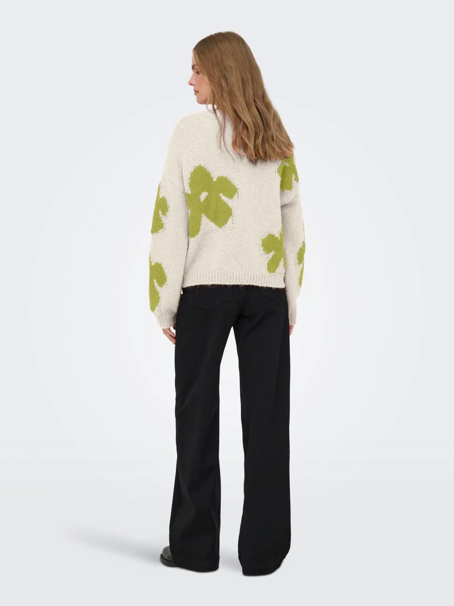 ONLBOOTLE LS FLOWER O-NECK KNT - Image 4