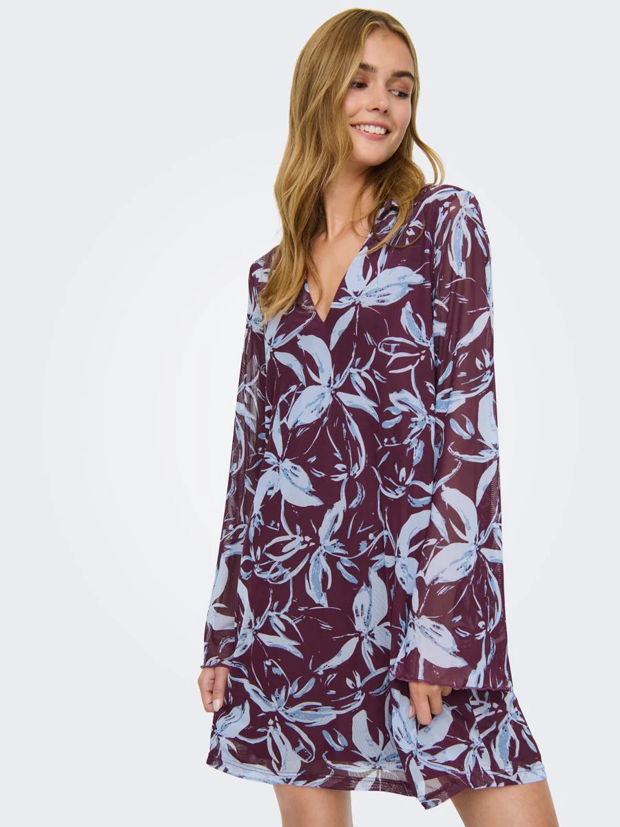 ONLCYRIL MESH L/S V-NECK SHORT DRES - Image 6