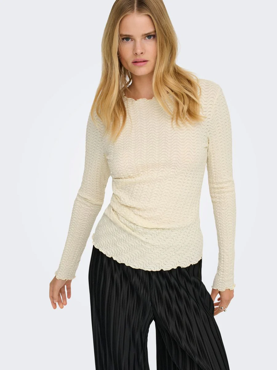 ONLELLA L/S RUCHING TOP JRS - Image 3