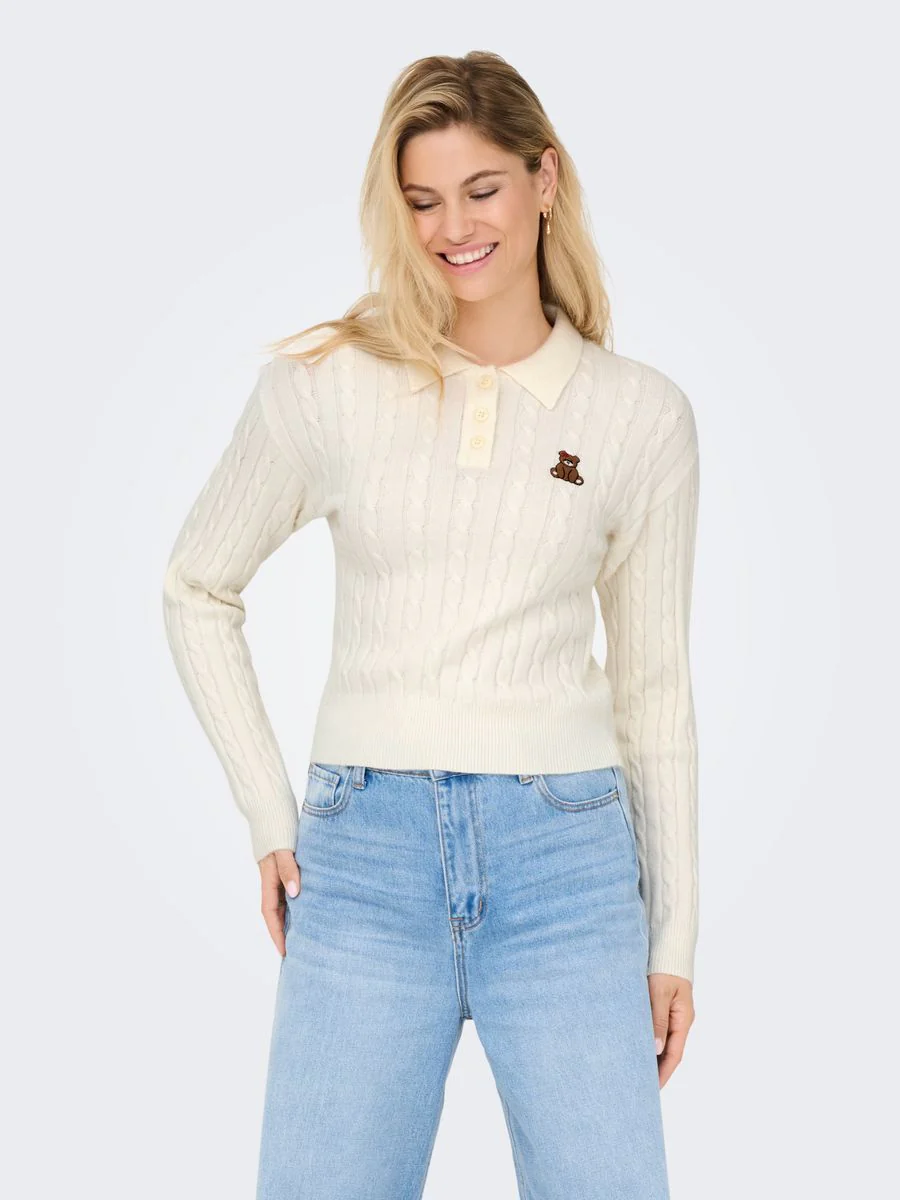ONLKATIA LS CABLE POLO CC KNT - Image 6