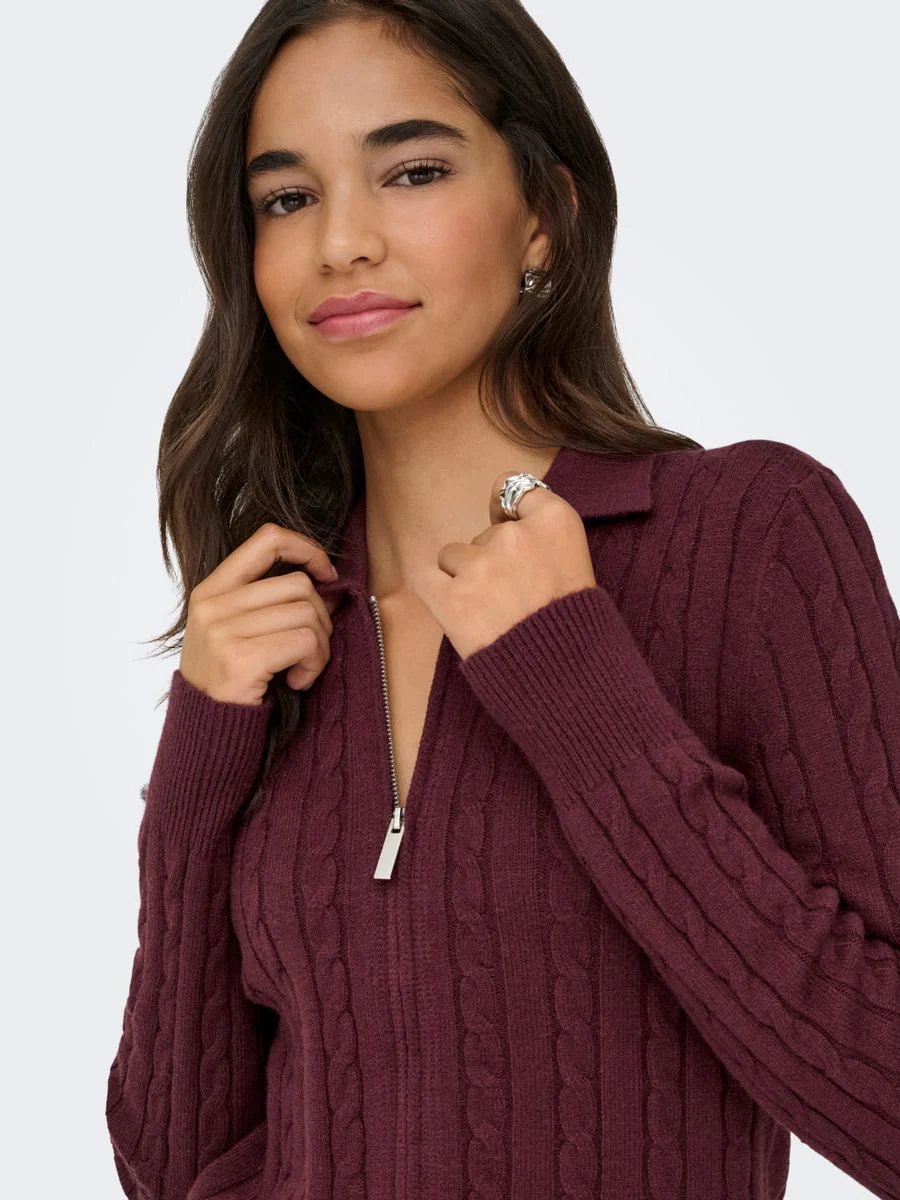 ONLKATIA LS CABLE ZIP POLO CARDIG C - Image 5