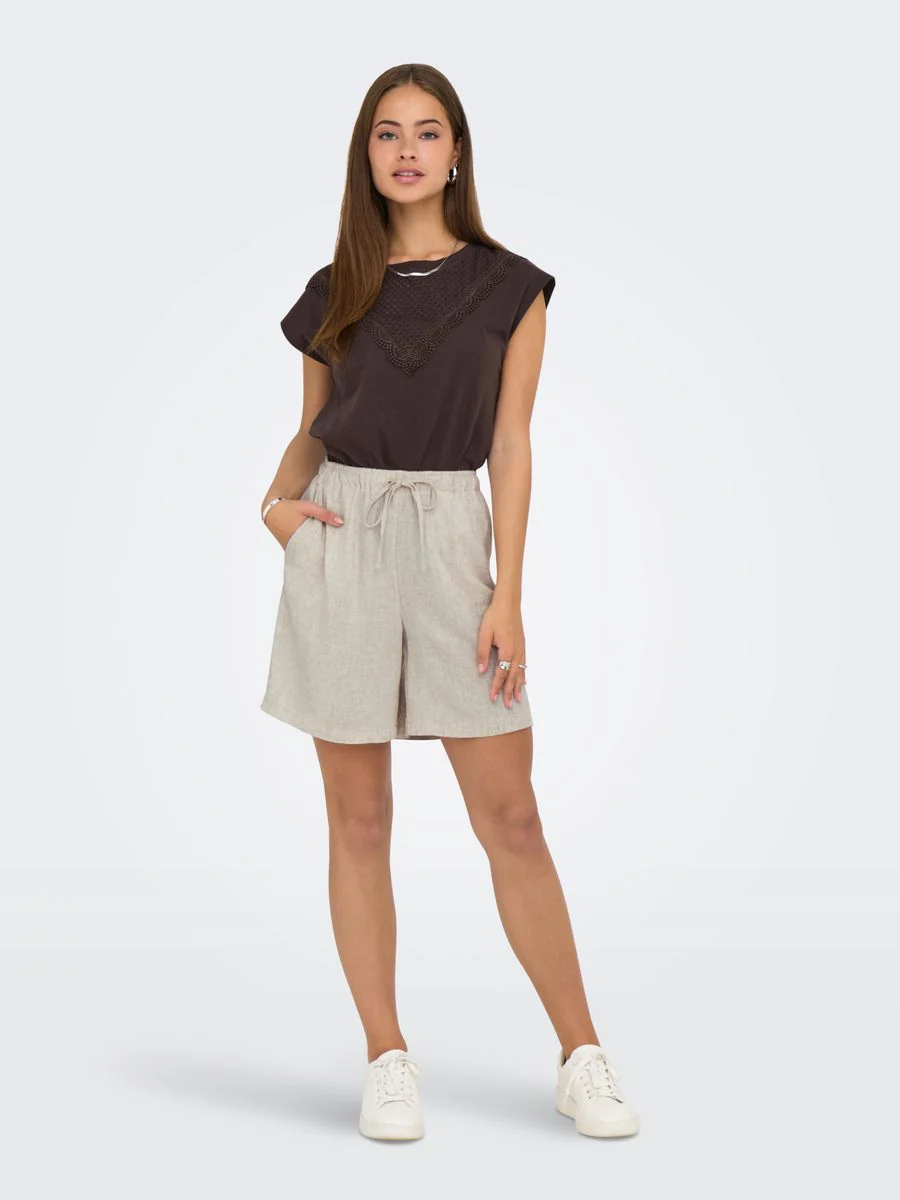 ONLSIESTA MW PULL-UP LIN BL SHORTS - Image 5