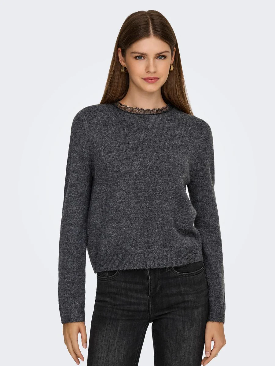 ONLTAMMY LS LACE MIX O-NECK BF KNT - Image 6