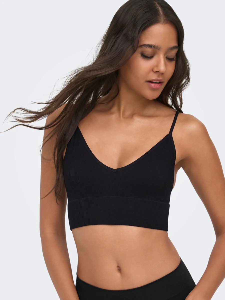 ONLVICKY RIB SEAMLESS VNECK TOP NOO - Image 4