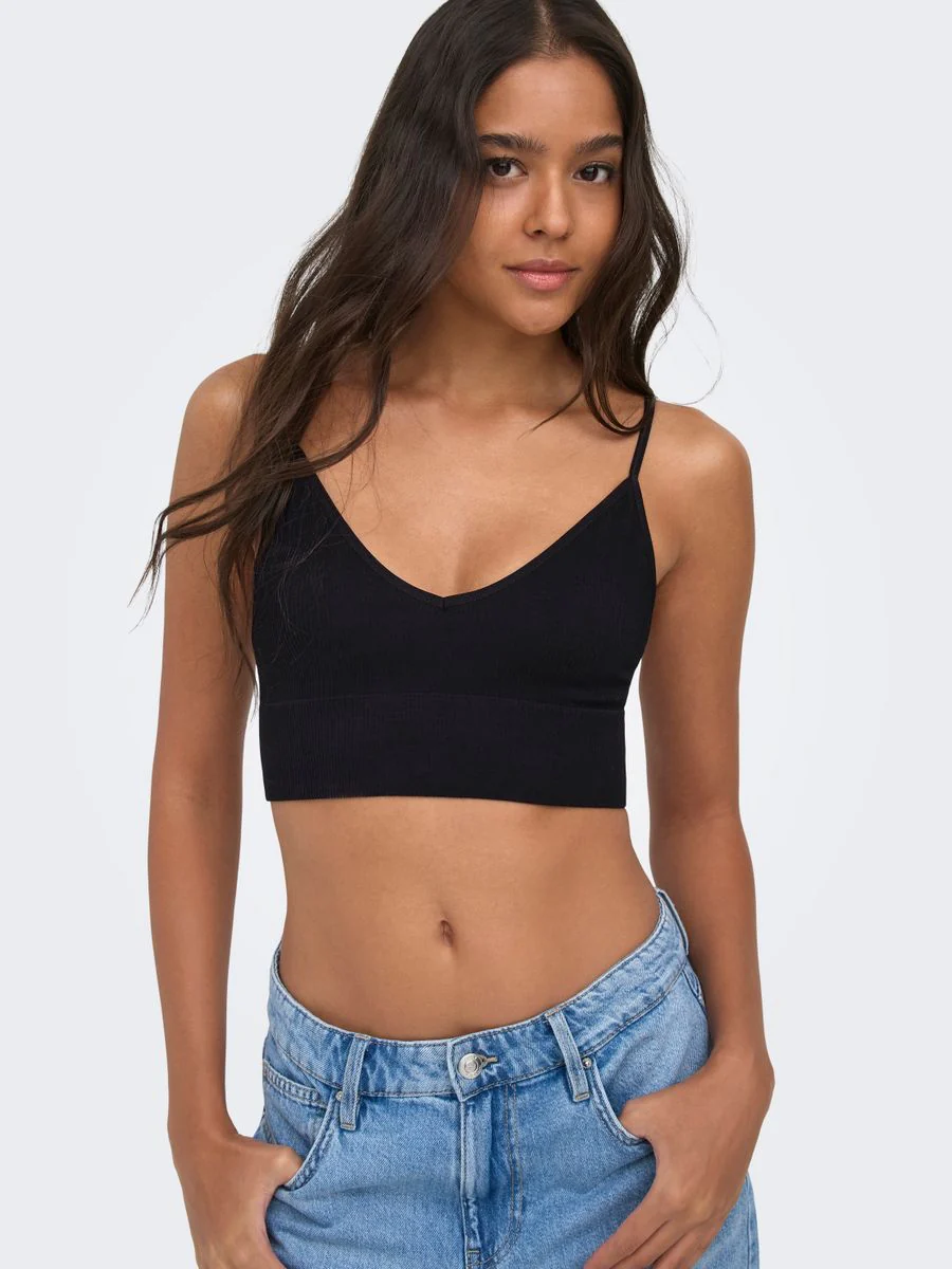 ONLVICKY RIB SEAMLESS VNECK TOP NOO - Image 5